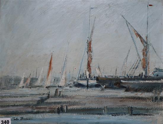 Peter Burman (1950-) The Hard, Pin Mill, 36 x 46cm, unframed
